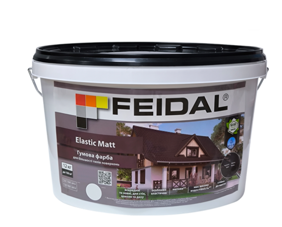 Фарба гумова водоемульсійна Feidal Elastic Matt Ral 7024 мат графіт 1кг